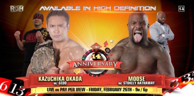 ROH: Moose y Kazuchika Okada se verán las caras en el 14 Aniversario