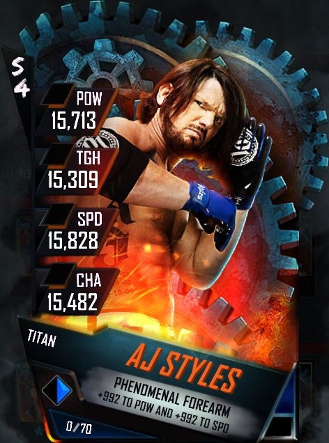 WWE Supercard AJ Styles Titan Temporada 4